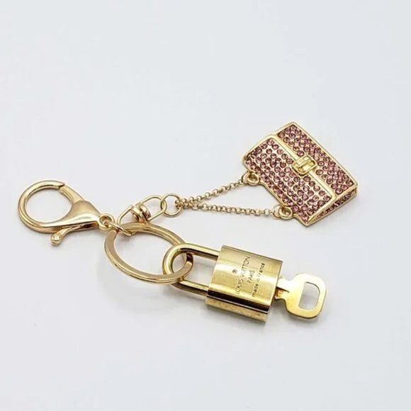 100% Auth Louis Vuitton Lock & Key with unbranded Bagcharm, Keycharm, Keychain - Picture 3 of 6